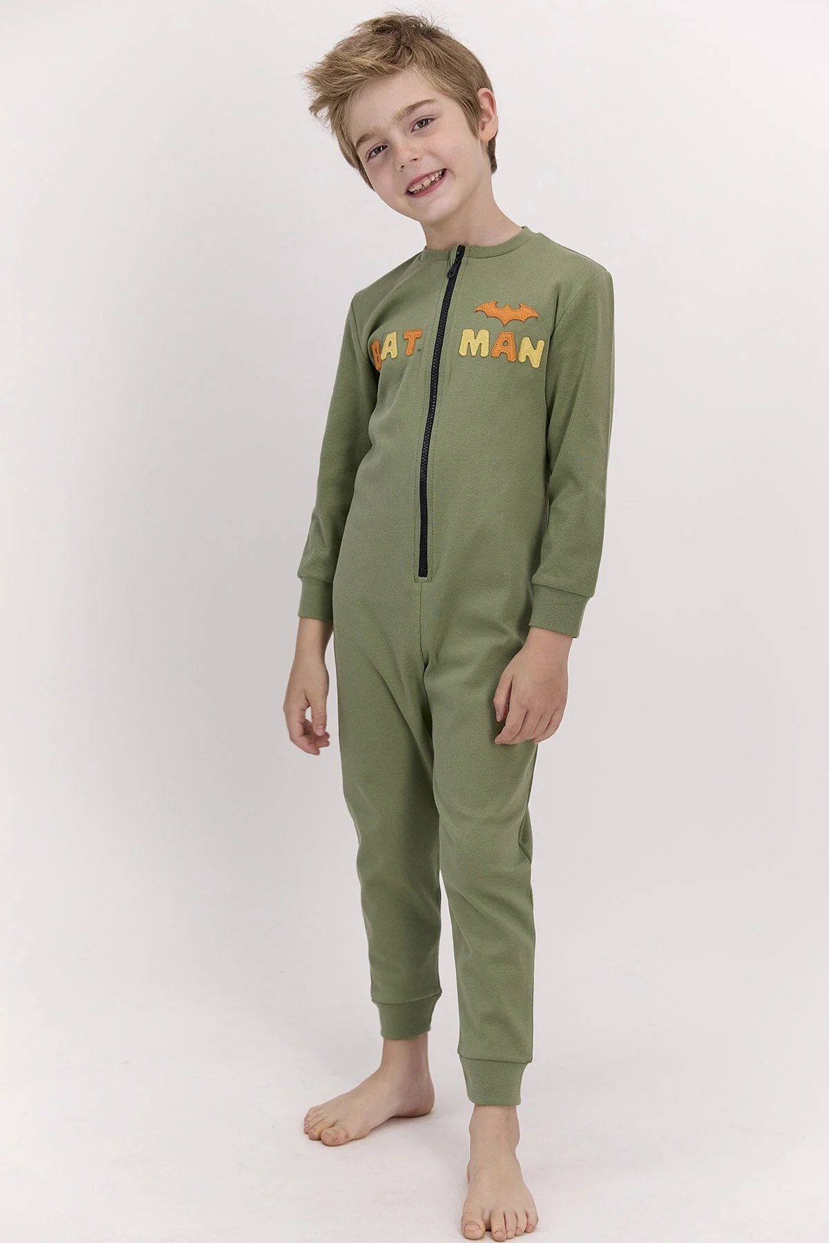 Arnetta Batman Erkek Çocuk Haki Tulum Tulum Toptan