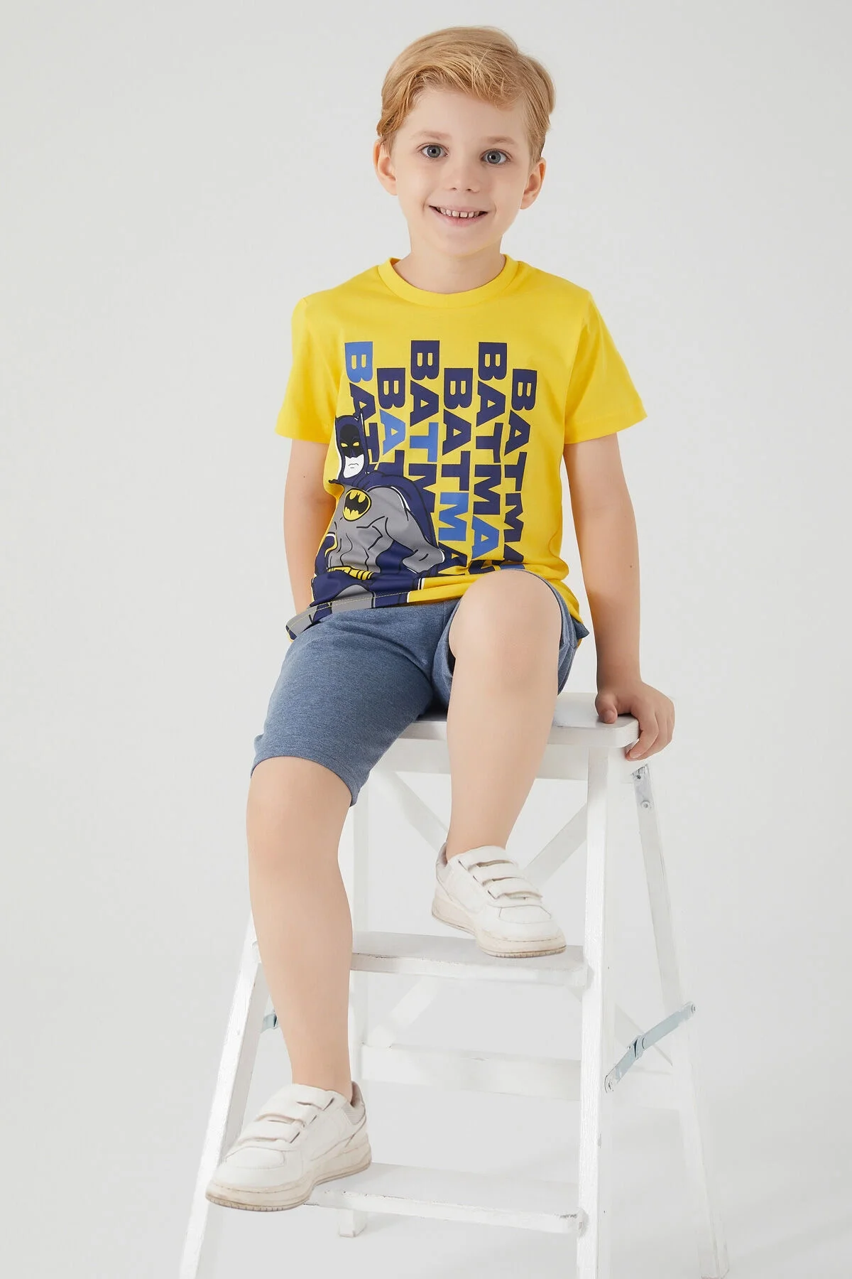 Arnetta Batman Erkek Çocuk Lacivert Bermuda Takım Bermuda Takım Toptan
