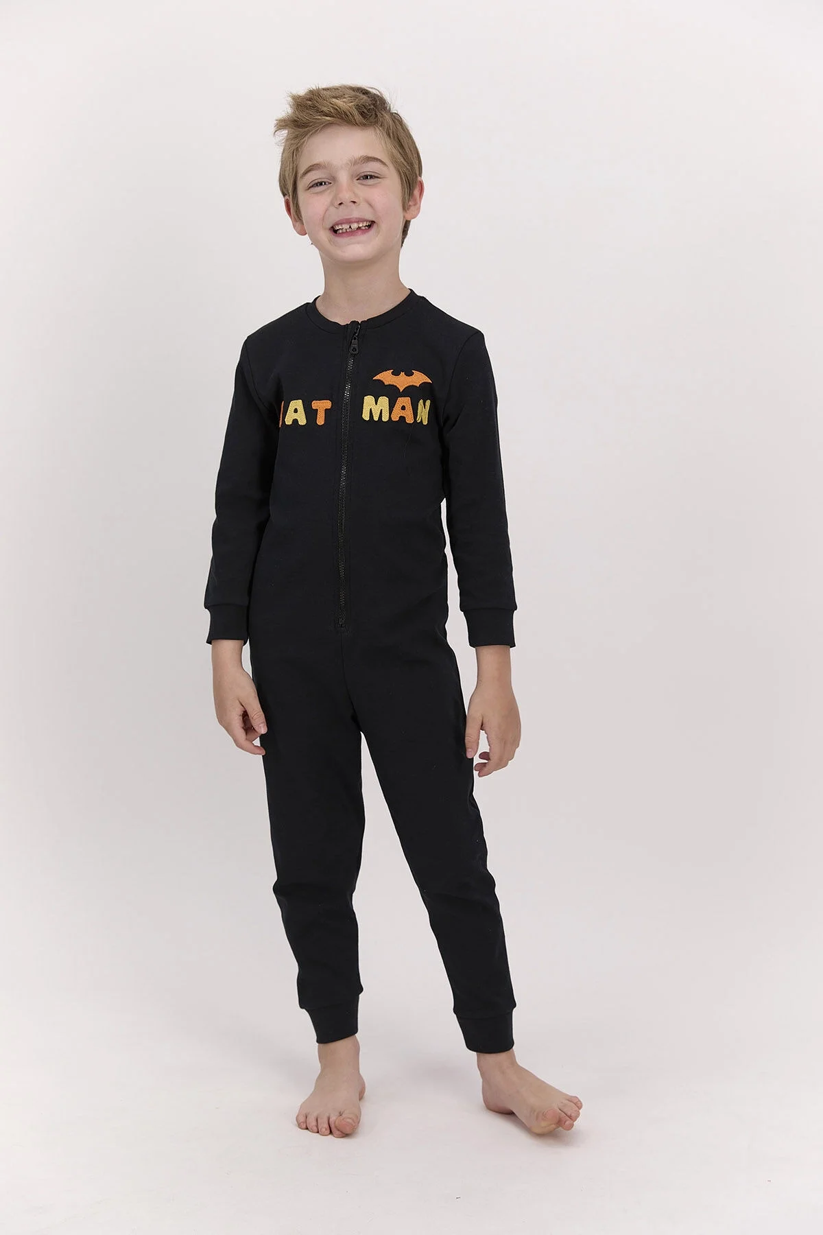 Arnetta Batman Erkek Çocuk Siyah Tulum Tulum Toptan