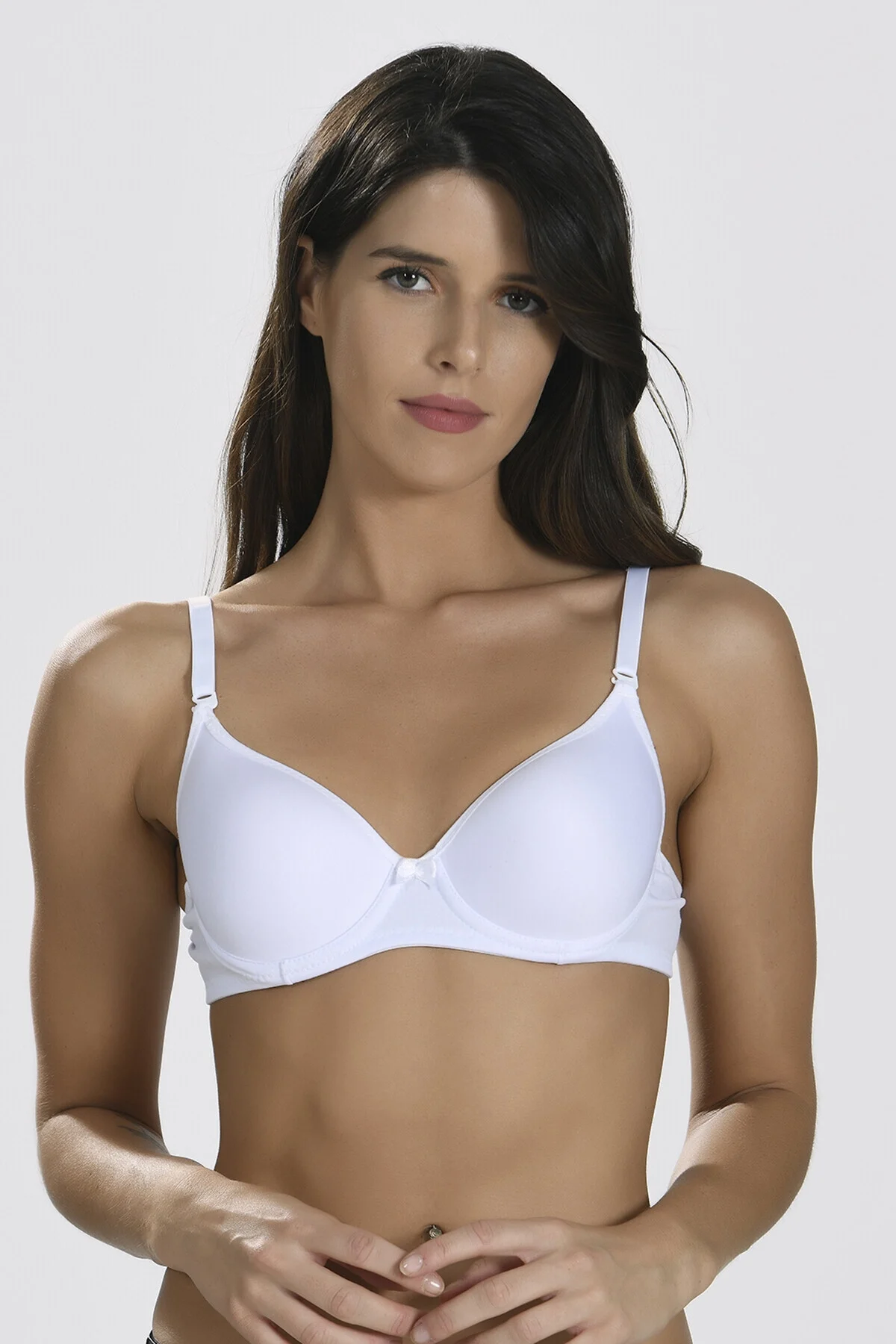 Nbb Beyaz Stn Kaplı Tek Sütyen Günlük Basic Sütyen Toptan