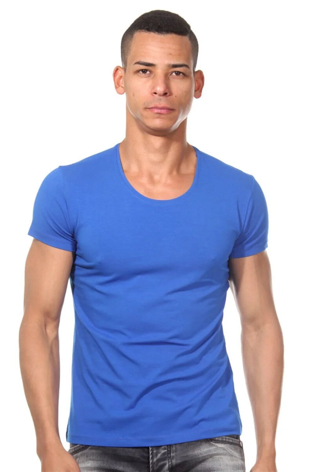 Darkzone Bisiklet Yaka Saks Erkek T-Shirt - DZN8505 Atlet Toptan