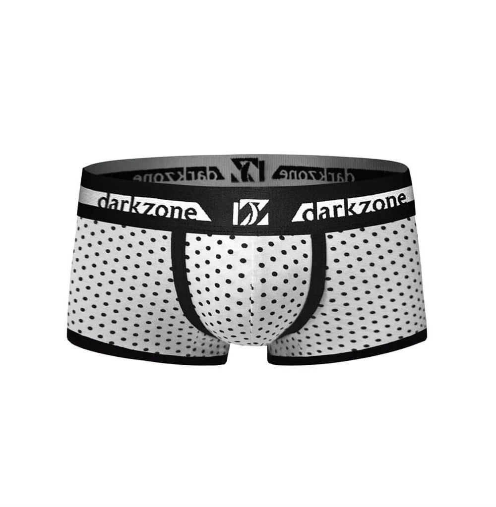 Darkzone Biyeli Puantiye Desenli Beyaz Erkek Boxer - DZN3212 Boxer Toptan
