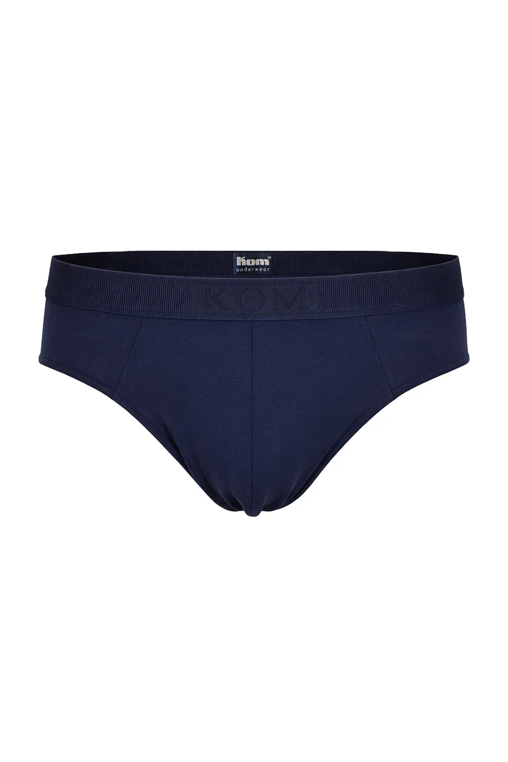KOM marka mavi mikro modal erkek slip iki adet set, minimal tasarım, üst ve alt görünüm