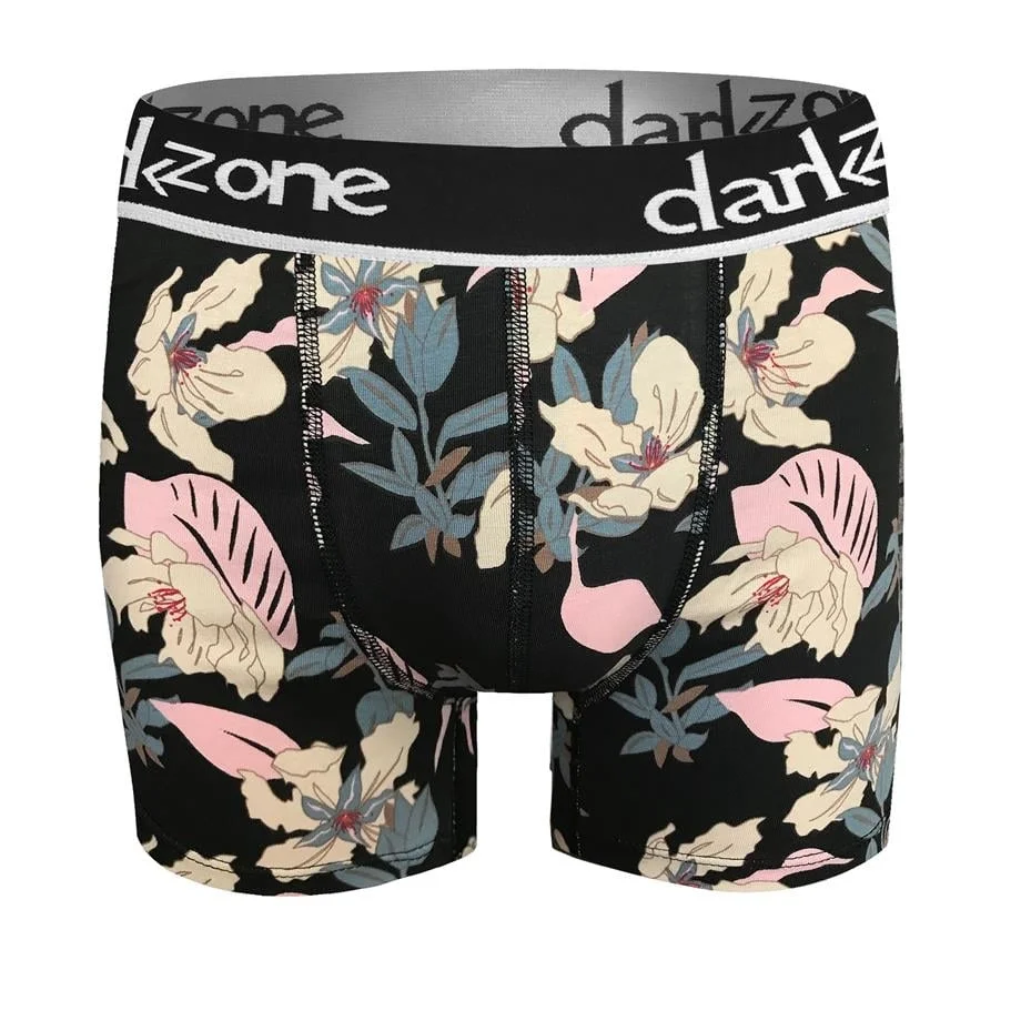 Darkzone Çiçek Desenli Siyah Erkek Boxer - DZN2695 Boxer Toptan