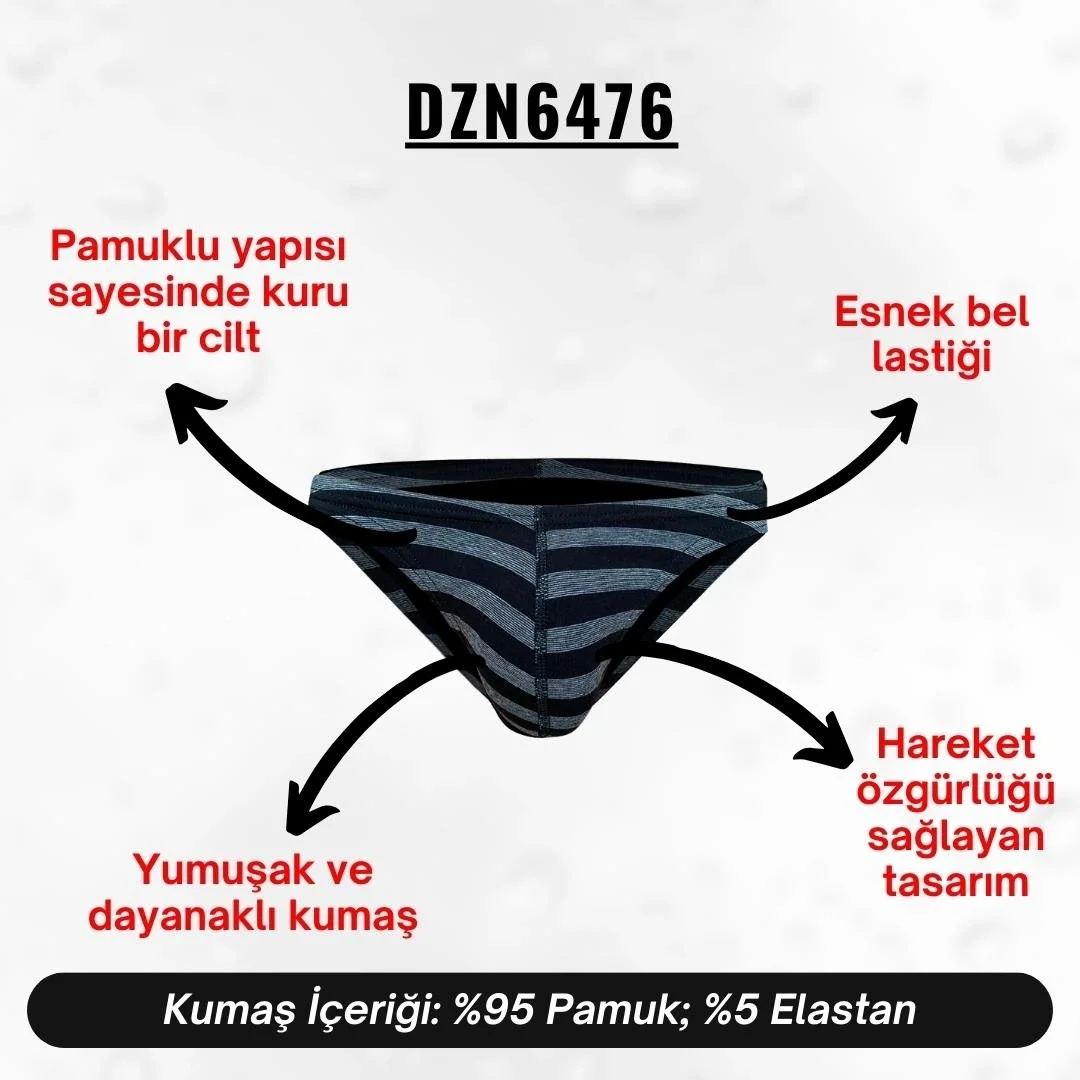 Antrasit çizgili desenli erkek slip, Darkzone marka, modern erkek iç giyim, üst görünüm, siyah ve gri yatay çizgiler