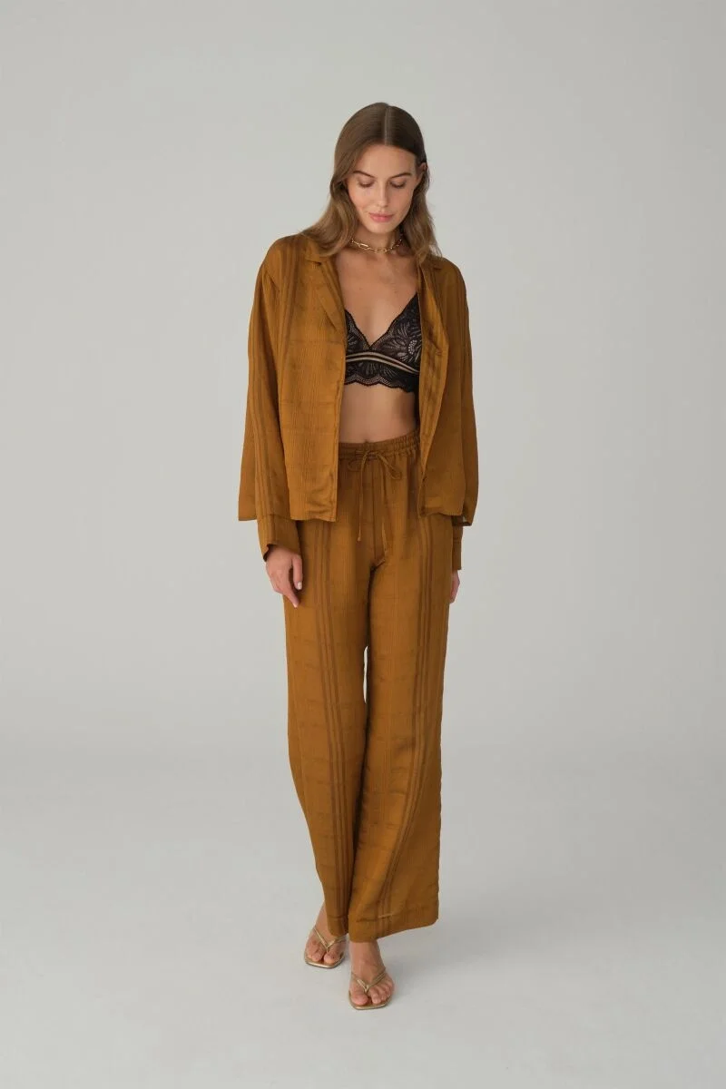 DARIA - Braletli Vegan İpek Pijama Takımı - LX.26132 Cinnamon