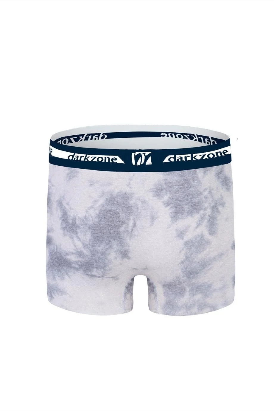 Desenli gri erkek boxer, Darkzone marka, dantelli kumaş, tiyizleme desen, ön görünüm, erkek iç giyim