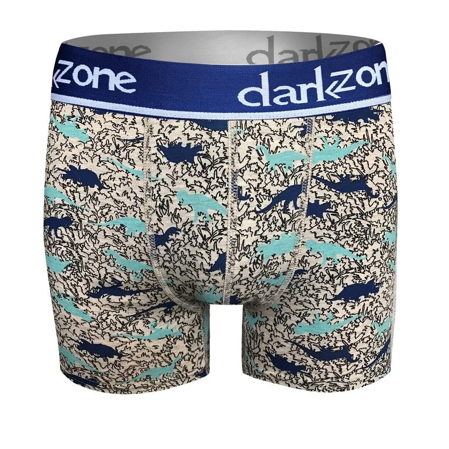 Darkzone Dinazor Desenli Krem Erkek Boxer - DZN2692 Boxer Toptan