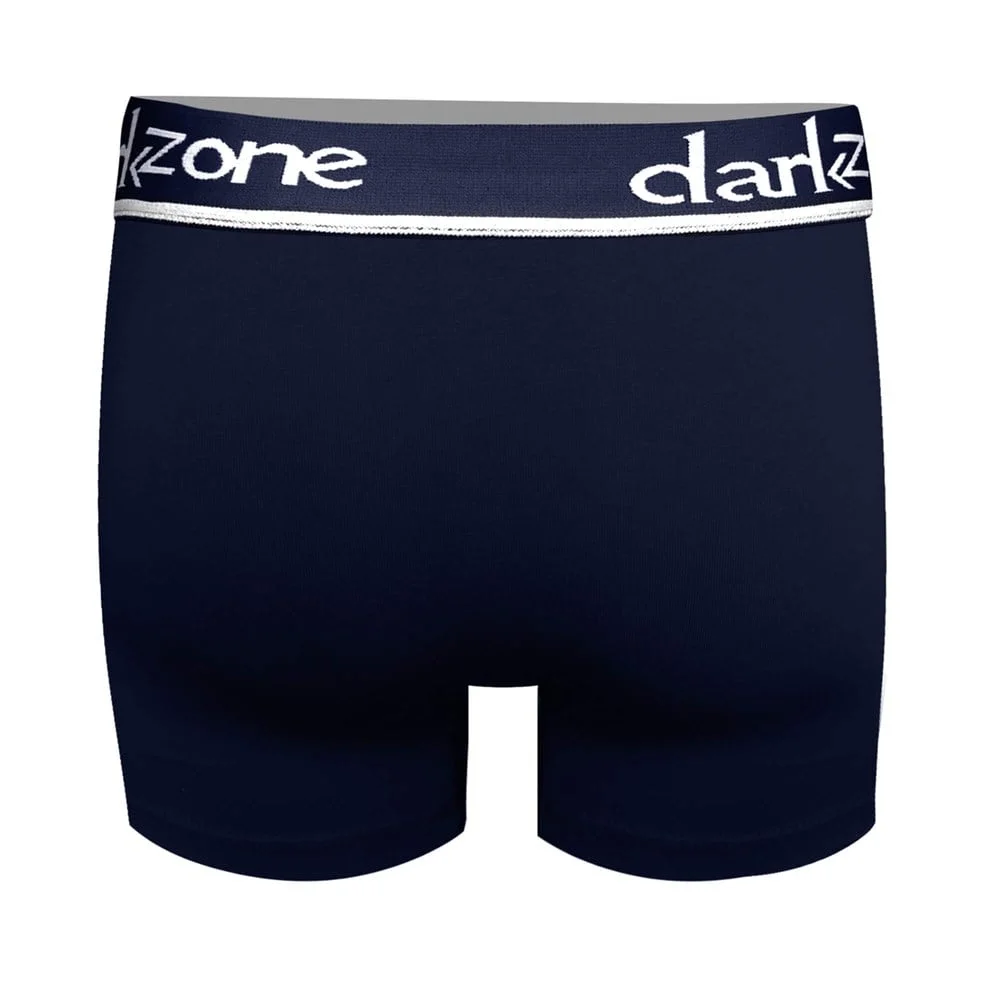 Erkek boxer lacivert pamuklu, Darkzone marka, ön ve arkadan detaylı görünüm, kumaş ve marka logosu ile görsel SEO uyumlu alt tag