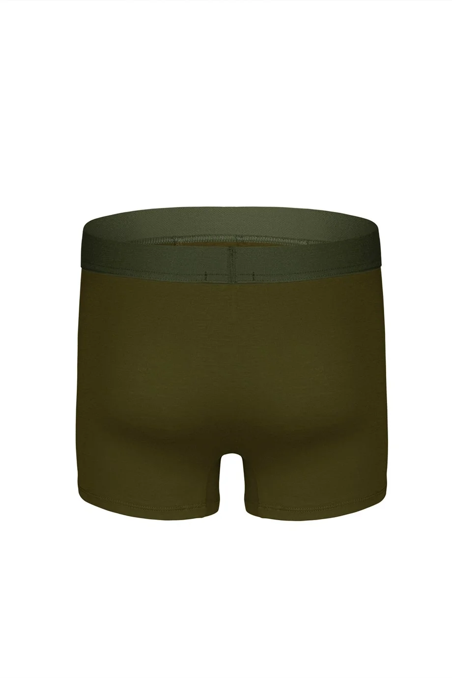 Erkek haki bambu boxer, Darkzone markası, ön görünüm, basit desen, beyaz arka plan, erkek iç giyim ürün fotoğrafı