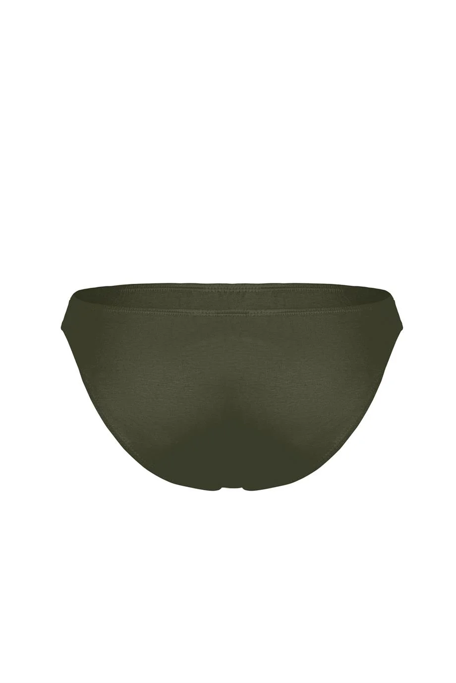 Erkek haki bambu slip, Darkzone markası, minimalist tasarım, ön ve arkadan gösterilen ürün fotoğrafı