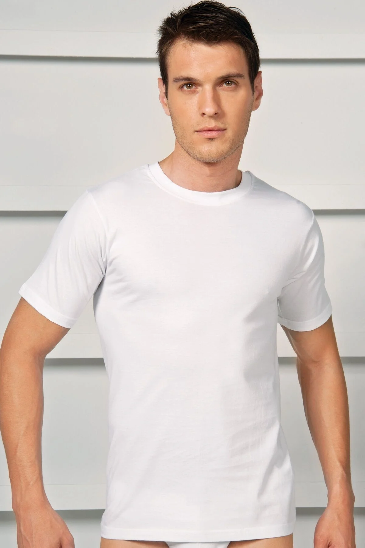 Anıl Erkek Pamuklu Kısa Kol Dar Yaka Klasik Fanila T-Shirt (2505) Atlet Toptan