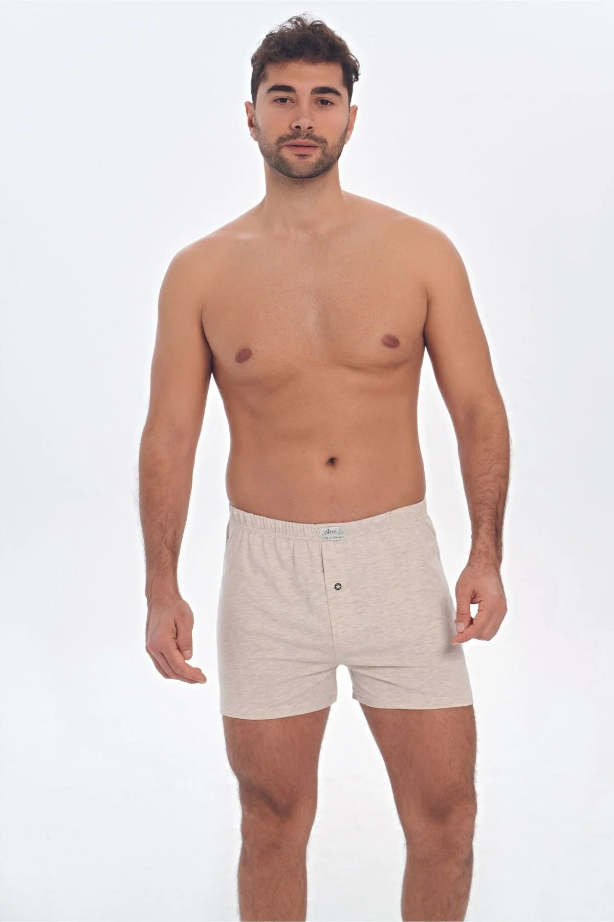 Anıl Erkek Pamuklu Önden Düğmeli Klasik Bokser (0073) Boxer Toptan