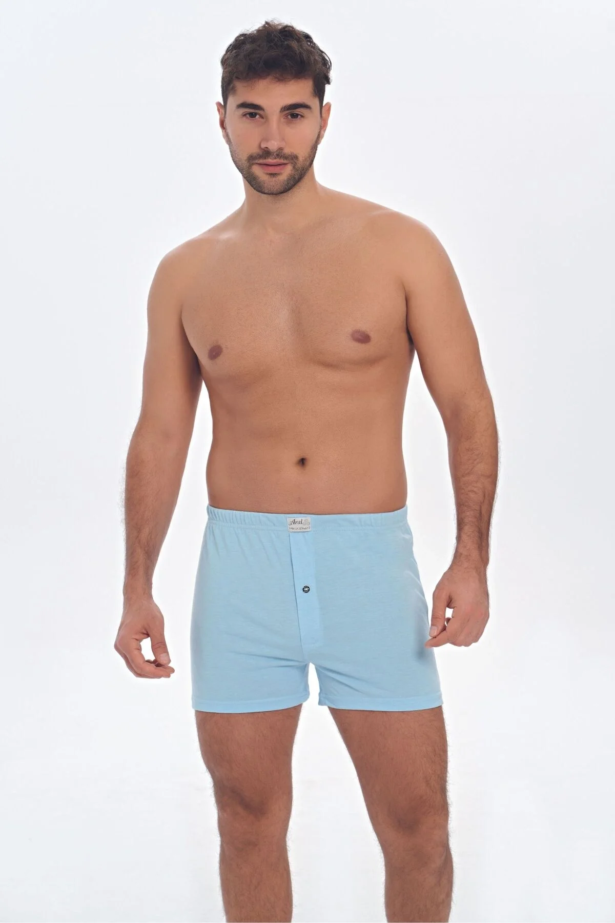 Anıl Erkek Pamuklu Önden Düğmeli Klasik Bokser (0073) Boxer Toptan