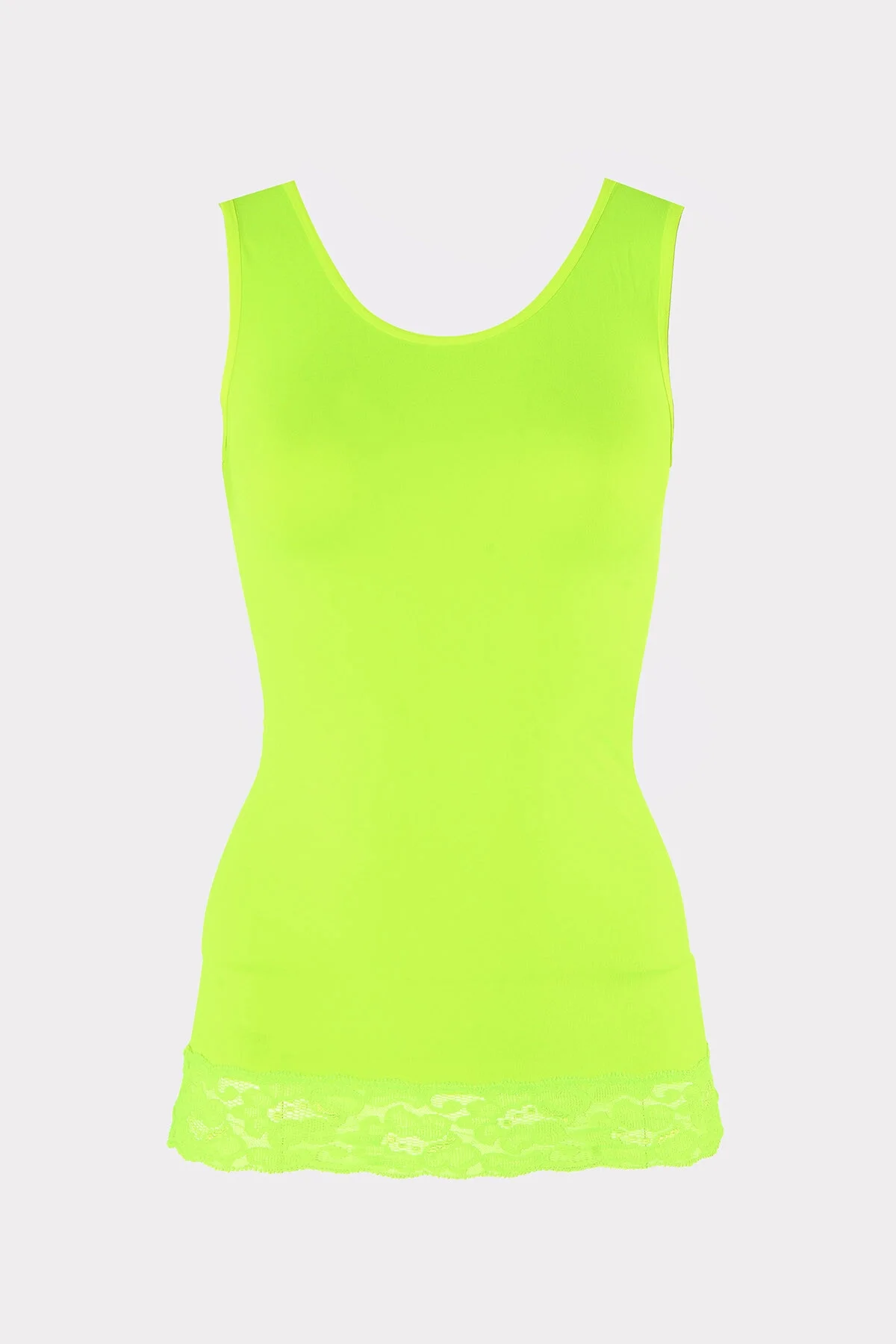 Nbb Fosfor Yeşil Seamless Dantelli Geniş Askılı Atlet Atlet Toptan