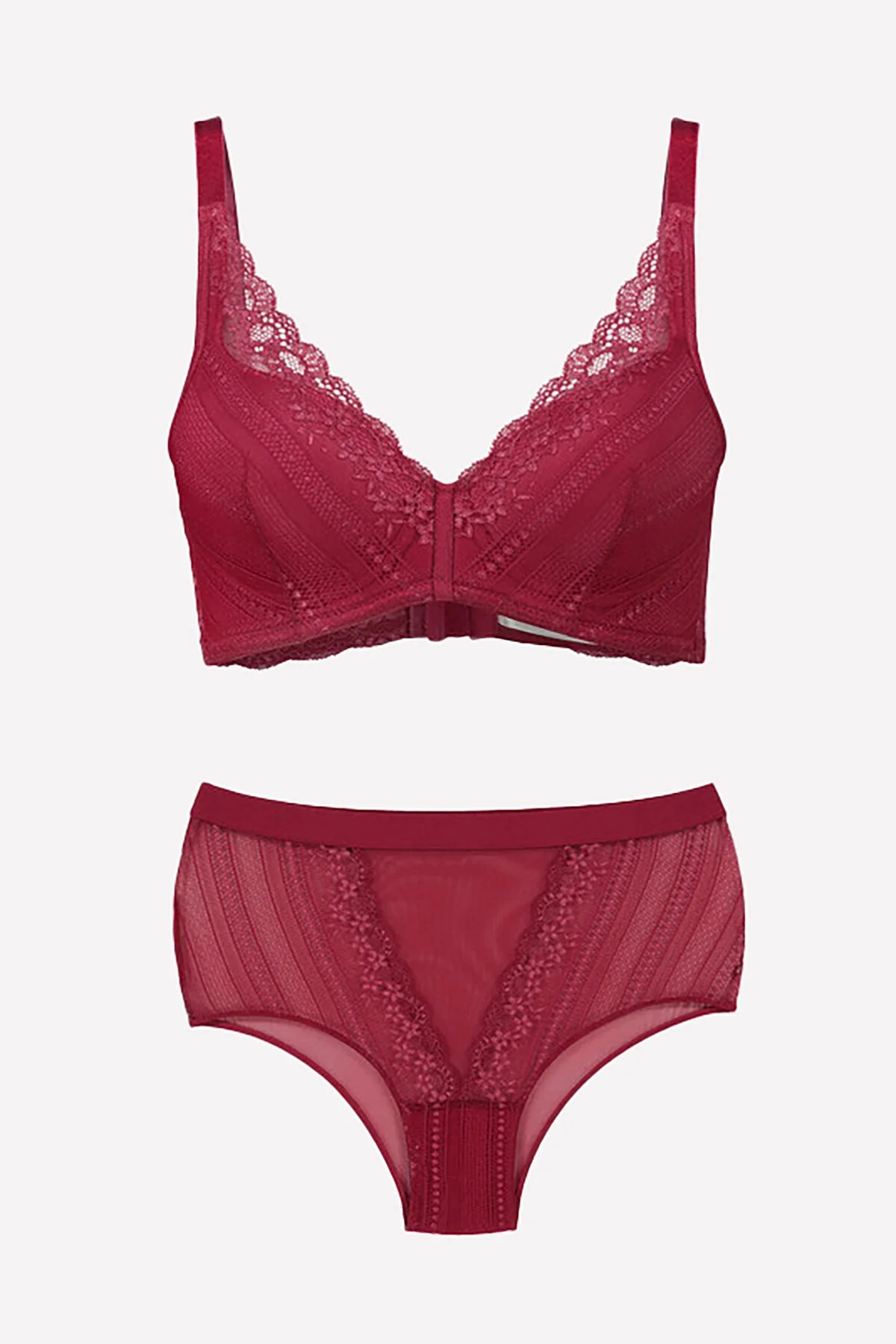 Nbb Fuşya Glam Lace Destekli Sütyen Takımı Sütyen Külot Takım Toptan