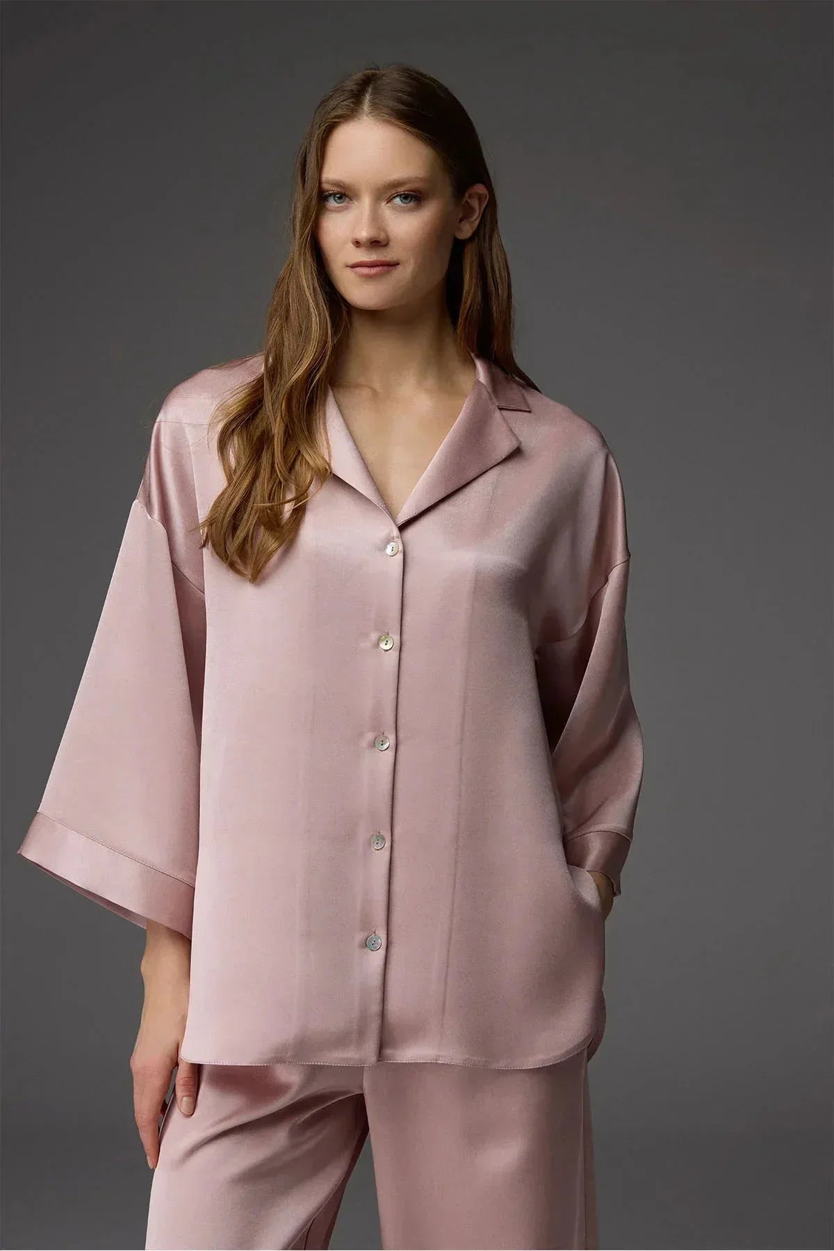 Gömlek Yaka Sedef Düğmeli 2 Li Pijama Takım BM-1820