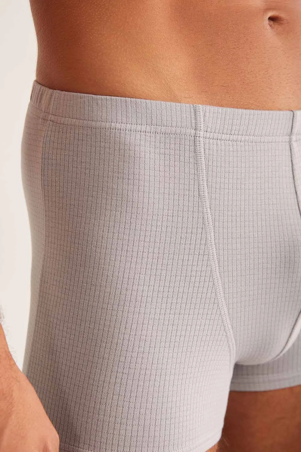 Grey Jakar desenli erkek boxer, kom markası, rahat ve modern iç giyim, erkek iç çorap modeli