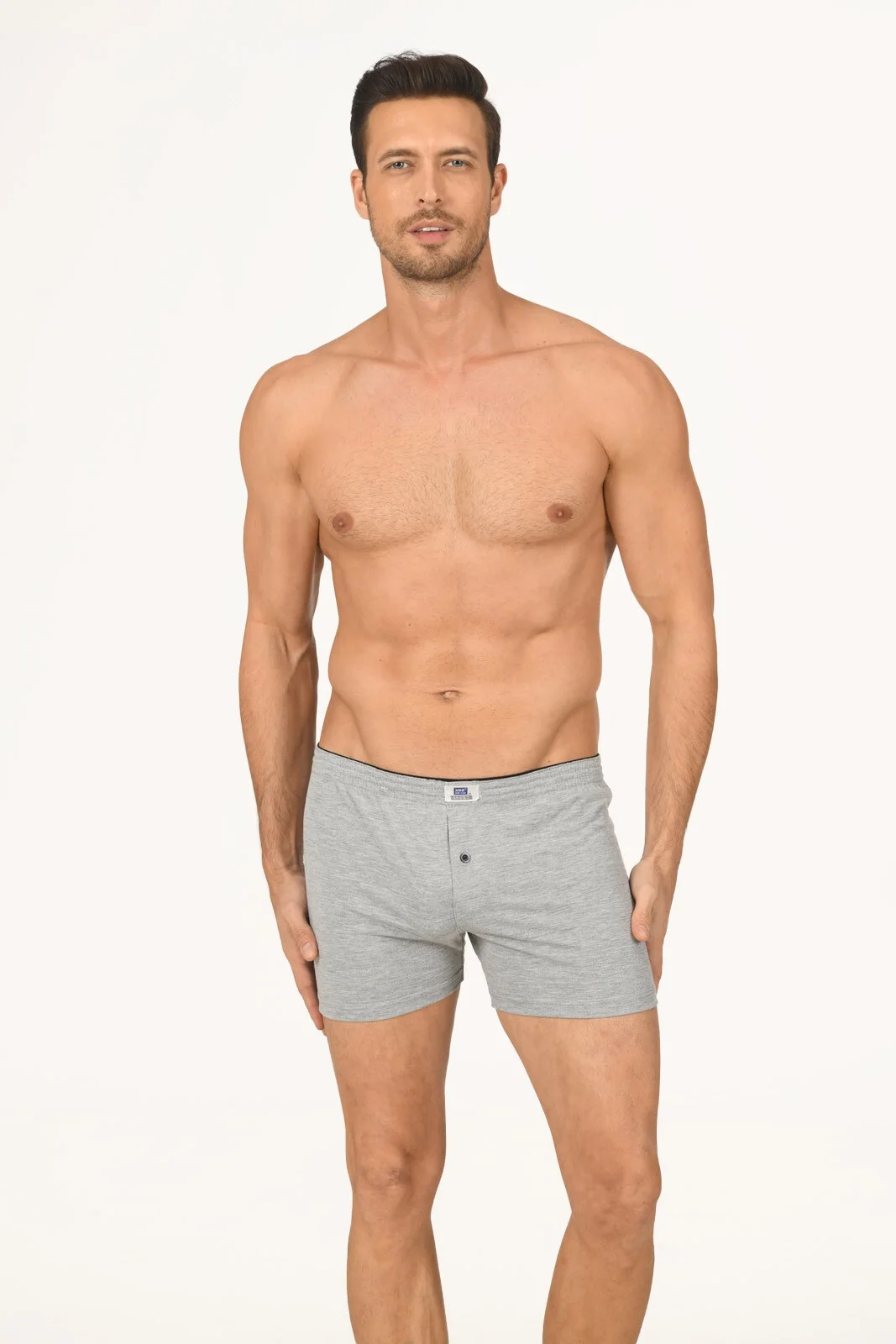 Nbb Gri Lighten Up Düğmeli Boxer Boxer Toptan