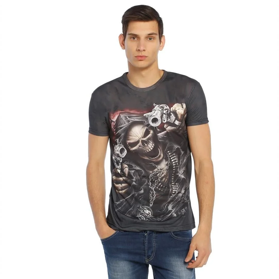 Darkzone İskelet Desenli 3d Tişört - DZN8332 Atlet Toptan