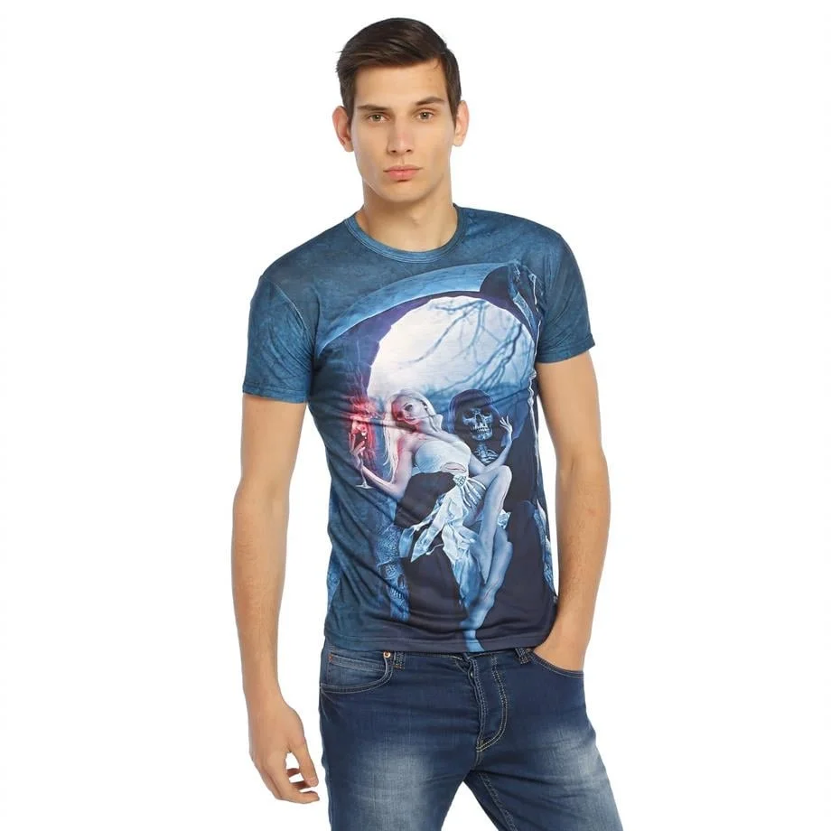 Darkzone İskelet ve Kadın Desenli 3d Tişört - DZN8336 Atlet Toptan