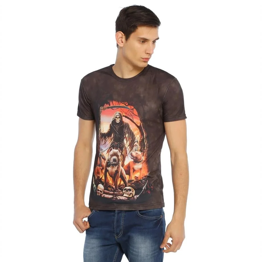 Darkzone İskelet ve Köpek Desenli 3d Tişört - DZN8324 Atlet Toptan