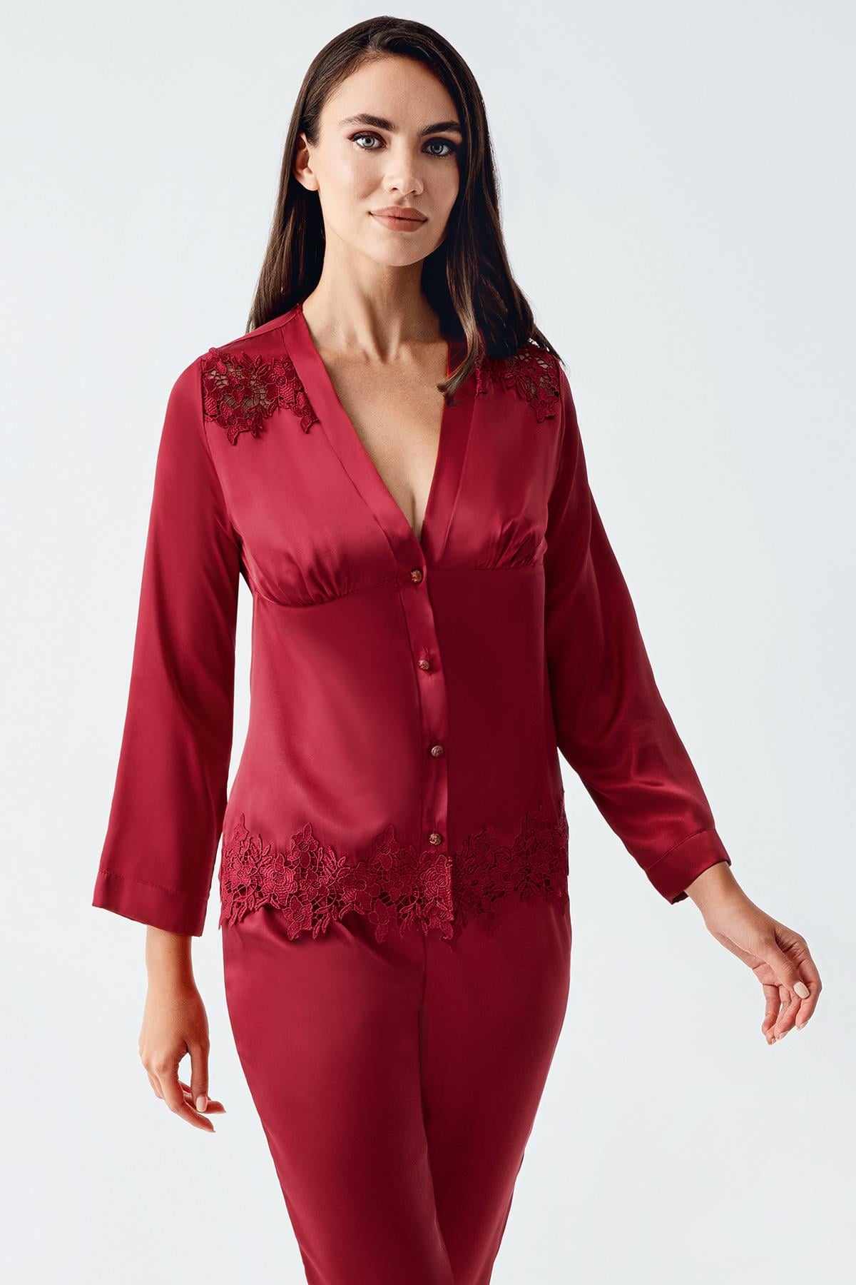 İmaj 4000 Bordo Renk Saten 6lı Çeyiz Seti