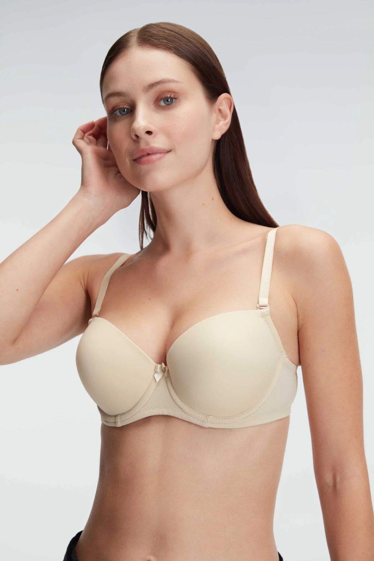 Anıl Kadın Balenli Destekli Dolgulu Askıları Çıkabilen Günlük Klasik T-Shirt Sütyeni (3112) Günlük Basic Sütyen Toptan