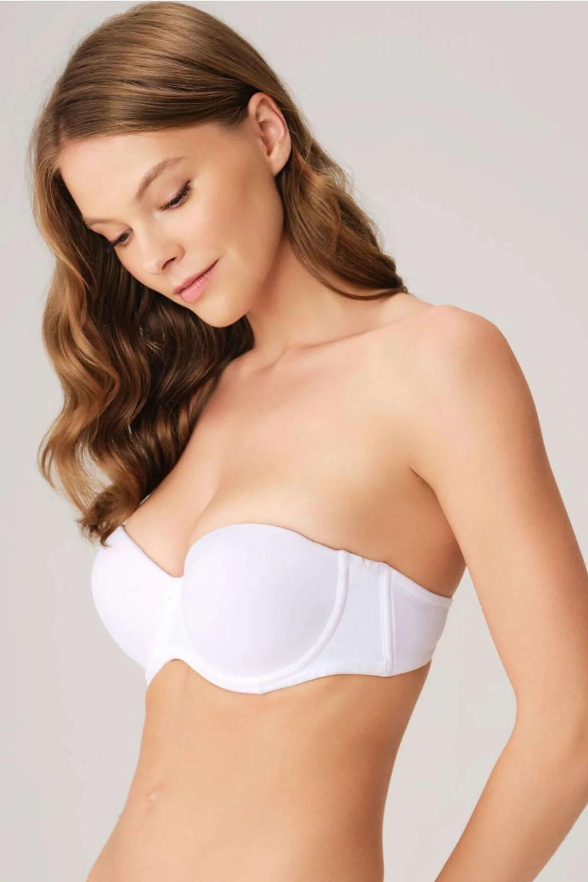 Anıl Kadın Balenli Destekli Dolgulu Askısız Straplez Günlük Klasik T-Shirt Sütyeni (3241) Günlük Basic Sütyen Toptan