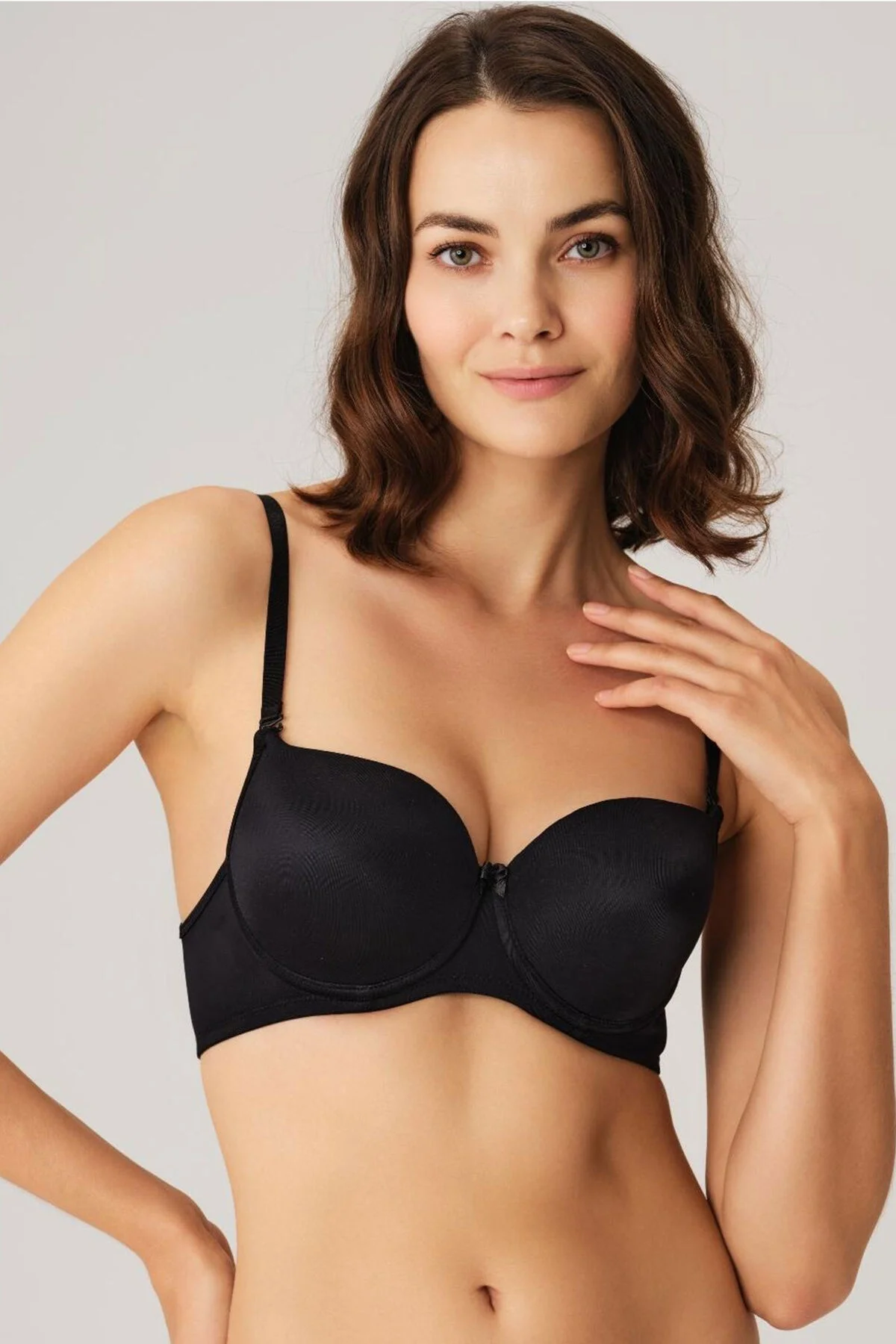 Anıl Kadın Balenli Desteksiz Dolgusuz Askıları Çıkabilen Günlük Klasik T-Shirt Sütyeni (3104S) Günlük Basic Sütyen Toptan