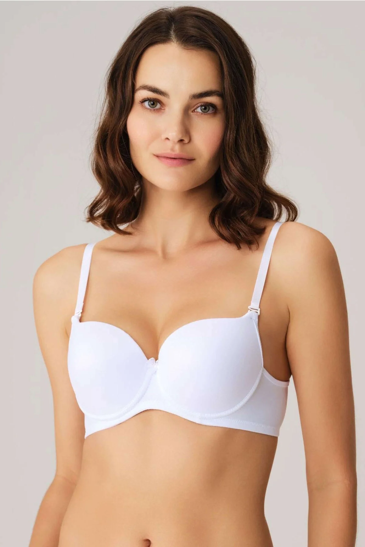 Anıl Kadın Balenli Desteksiz Dolgusuz Askıları Çıkabilen Günlük Klasik T-Shirt Sütyeni (3104S) Günlük Basic Sütyen Toptan
