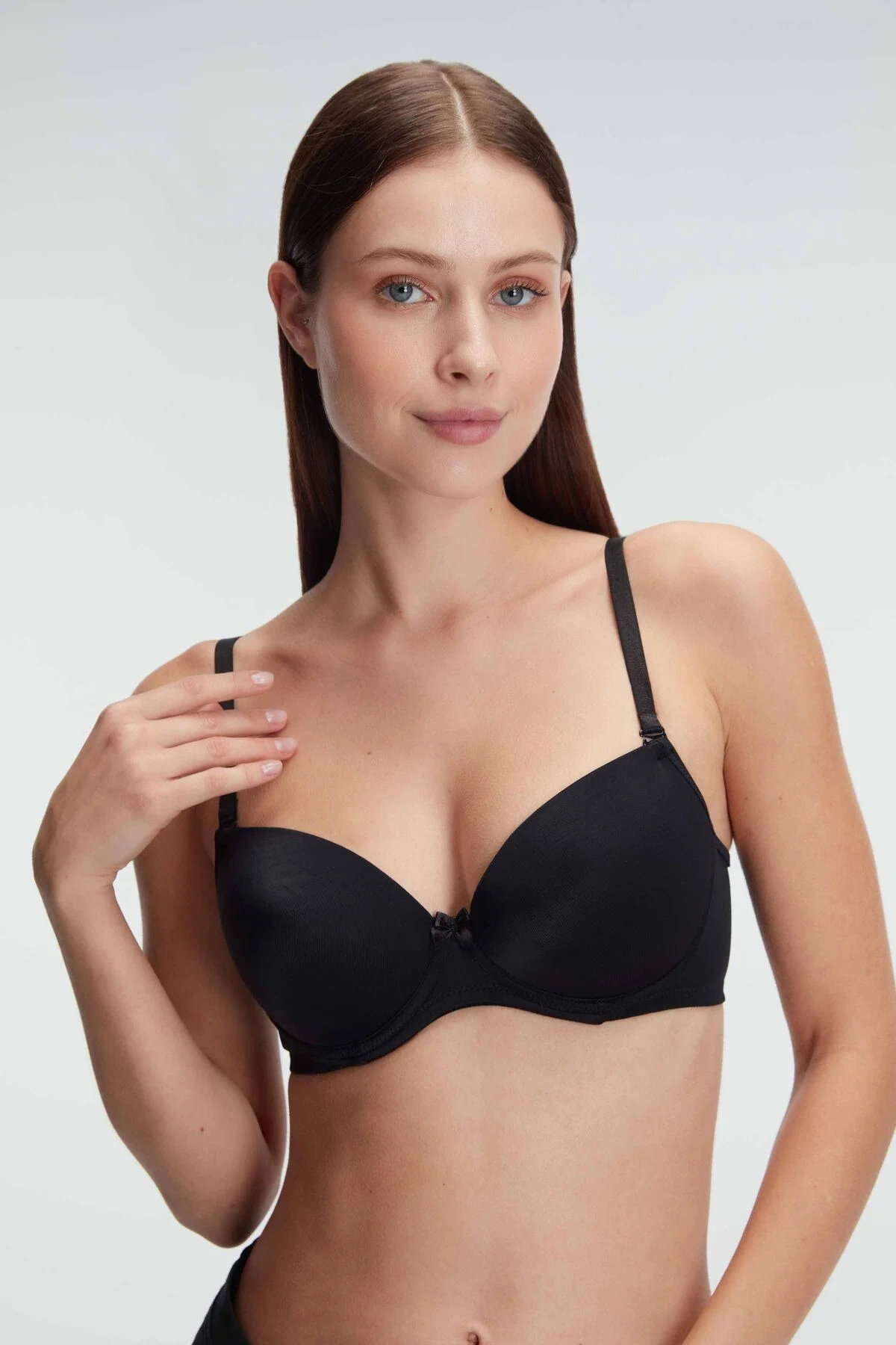 Anıl Kadın Balenli Desteksiz Dolgusuz Askıları Çıkabilen Günlük Klasik T-Shirt Sütyeni (3111) Günlük Basic Sütyen Toptan