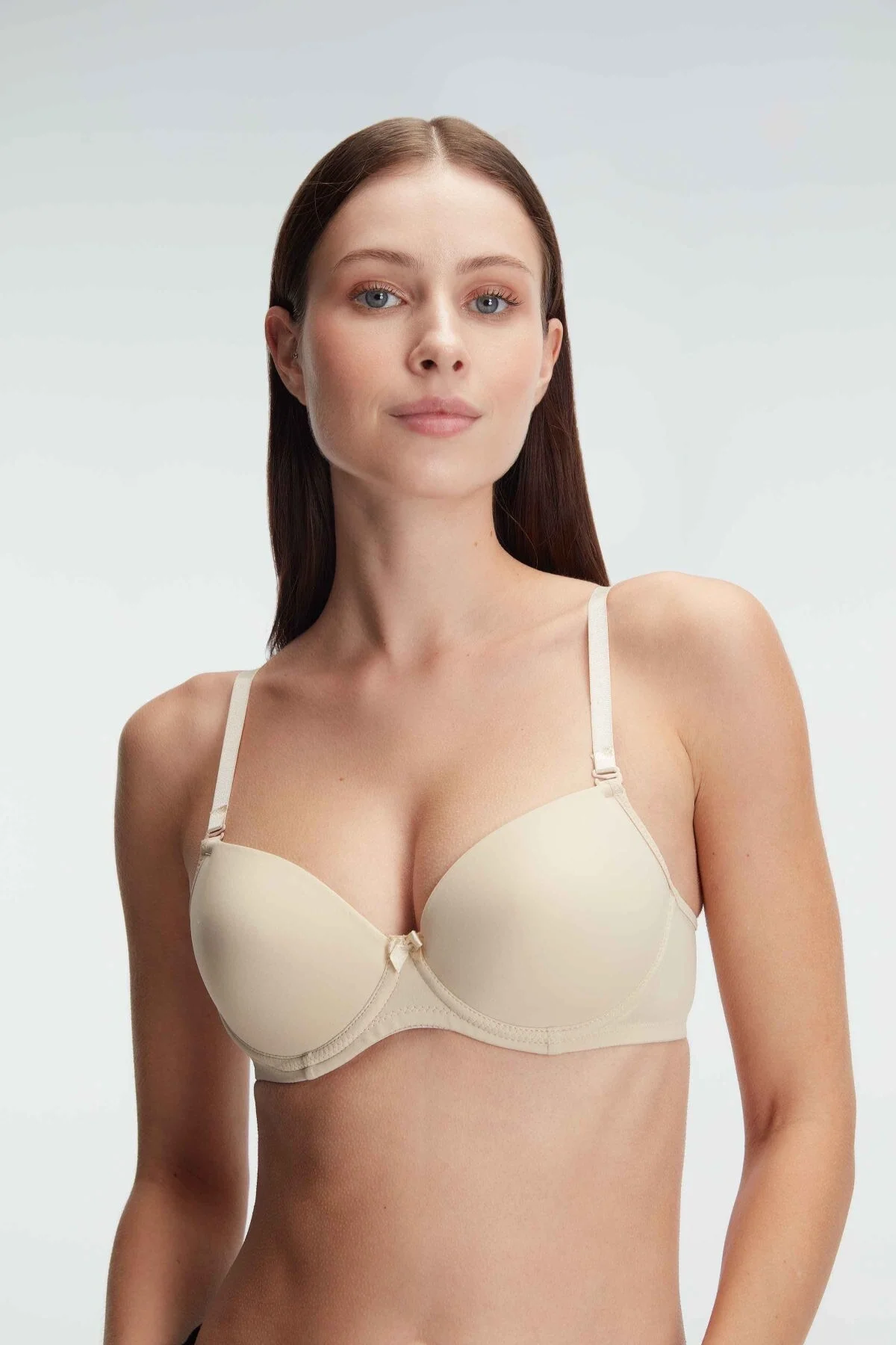 Anıl Kadın Balenli Desteksiz Dolgusuz Askıları Çıkabilen Günlük Klasik T-Shirt Sütyeni (3111) Günlük Basic Sütyen Toptan