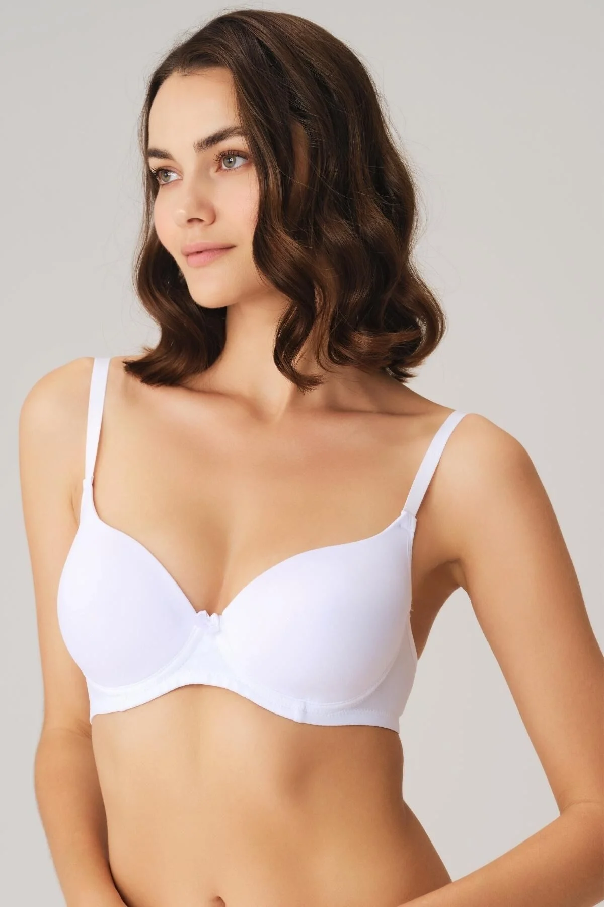 Anıl Kadın Balenli Desteksiz Dolgusuz Askıları Çıkabilen Günlük Klasik T-Shirt Sütyeni (3149) Günlük Basic Sütyen Toptan