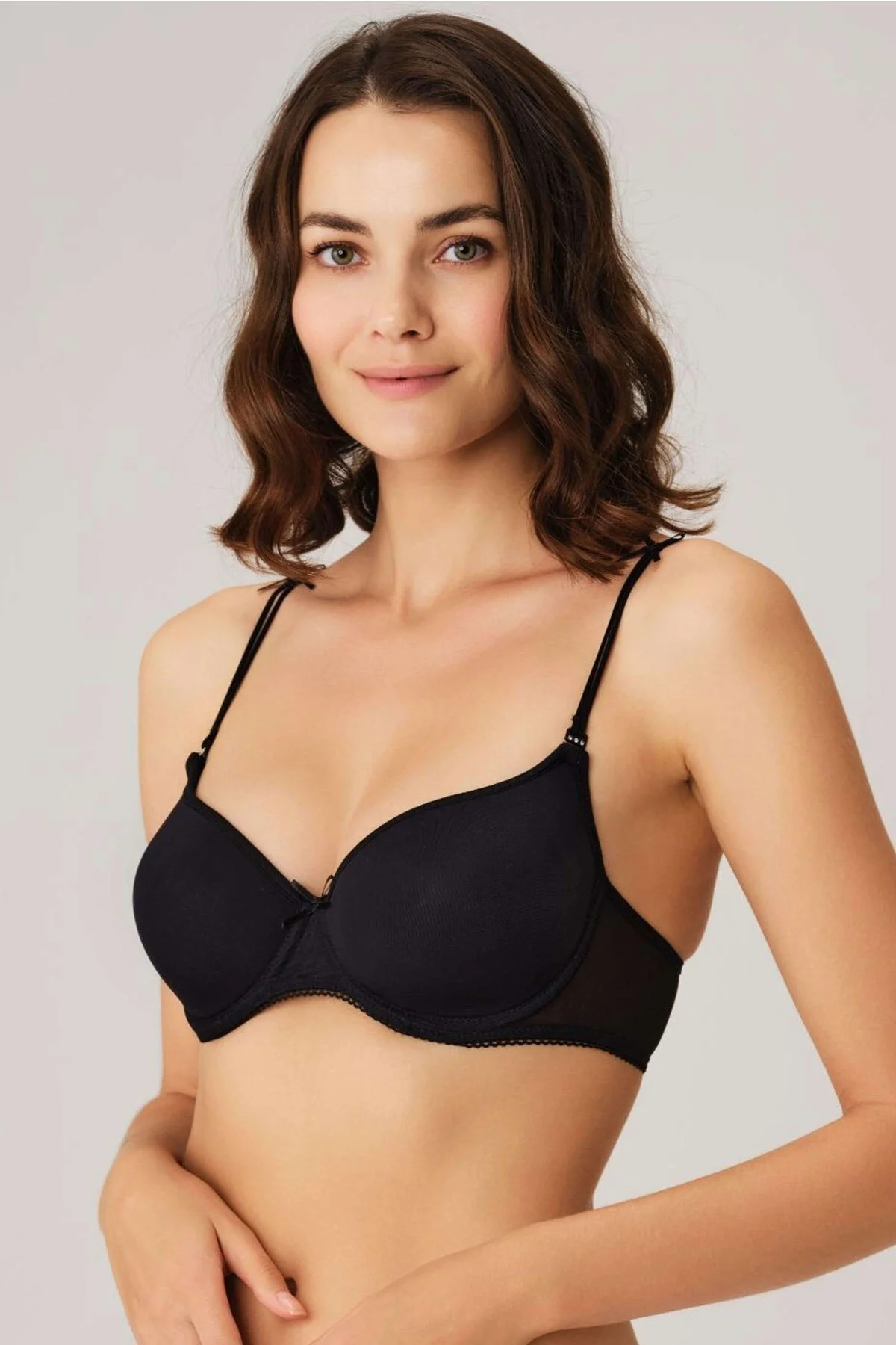 Anıl Kadın Balenli Desteksiz Dolgusuz Askıları Çıkabilen Yumuşak Süngerli Günlük Klasik T-Shirt Sütyeni (3106) Günlük Basic Sütyen Toptan