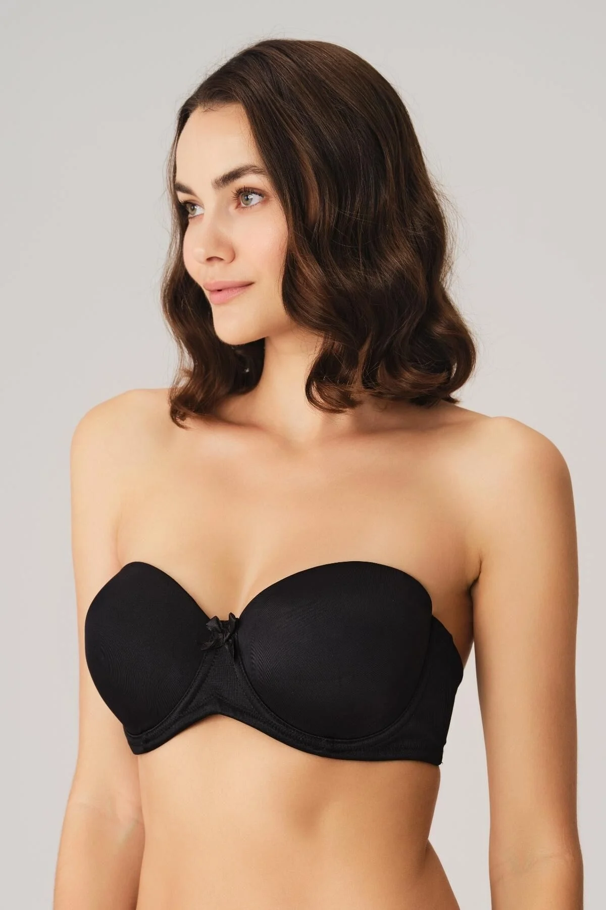 Anıl Kadın Balenli Desteksiz Dolgusuz Askısız Straplez Yumuşak Süngerli Günlük Klasik T-Shirt Sütyeni (3346) Günlük Basic Sütyen Toptan