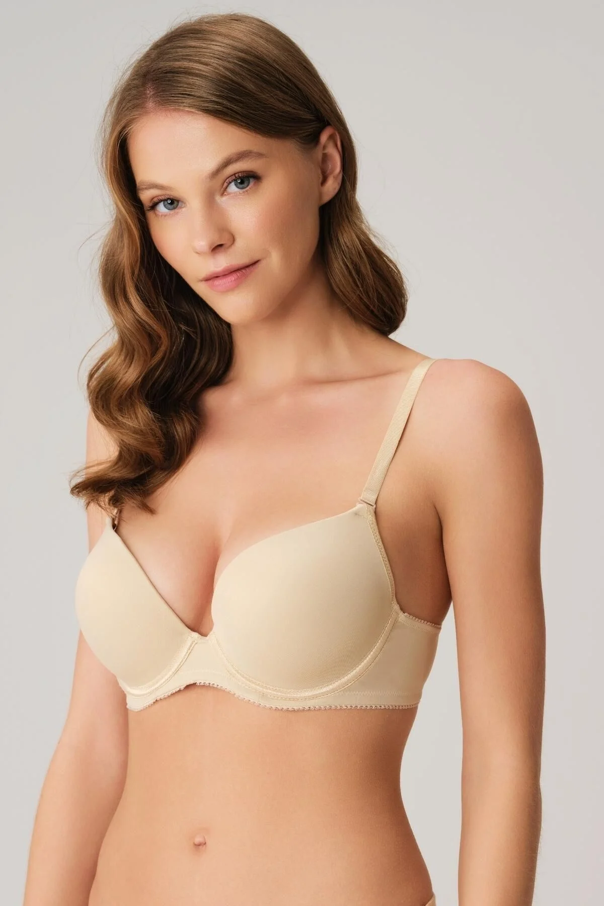 Anıl Kadın Balenli Extra Destekli Dolgulu Askıları Çıkabilen Günlük Klasik T-Shirt Sütyeni (3667) Günlük Basic Sütyen Toptan