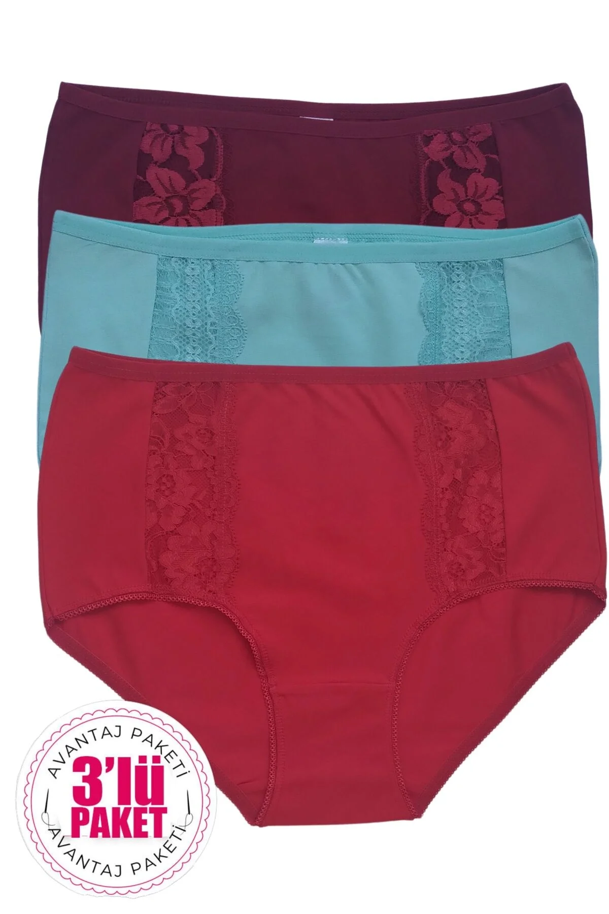 Anıl Kadın Pamuklu Dantelli Külot 3'lü Paket (2842) Külot Toptan