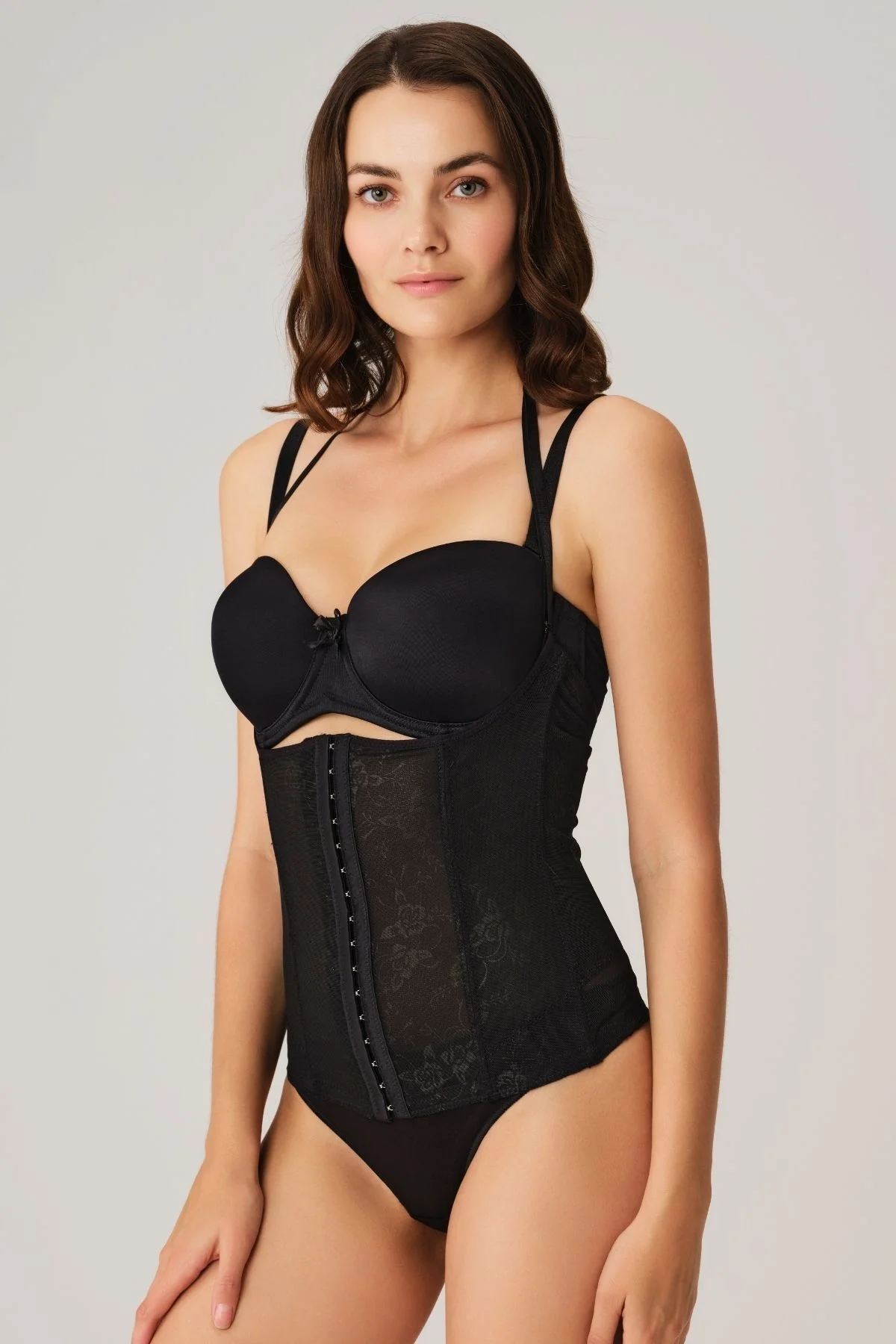 Anıl Kadın Toparlayıcı Bel İnceltici Dikişli Büyük Beden Kancalı Çıkabilen Askılı Sıkı Bel Korse (2507) Üst Korse Toptan