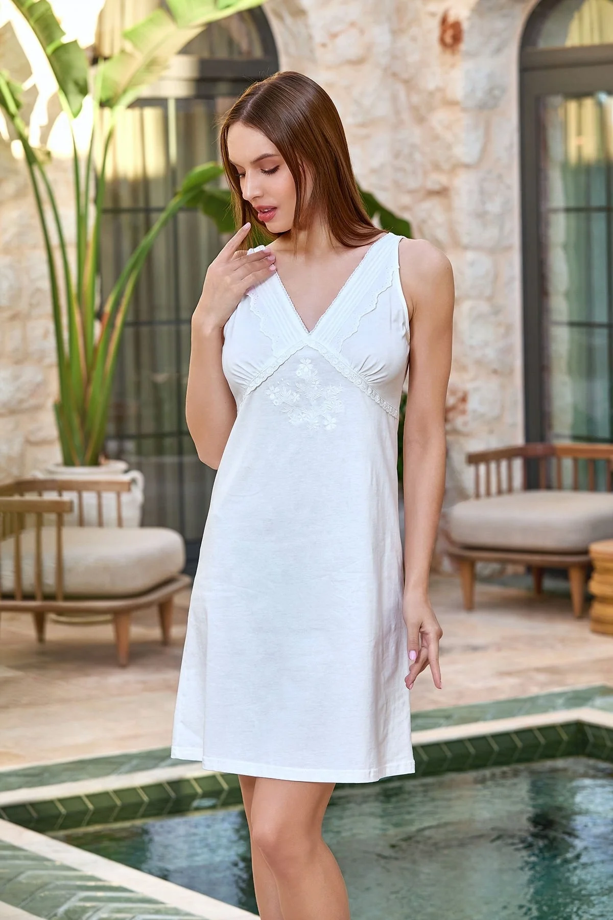 Cossy By Aqua Kalın Askılı Fisto Detay Gecelik CossybyAqua 25550 Gecelik & Sabahlık Toptan