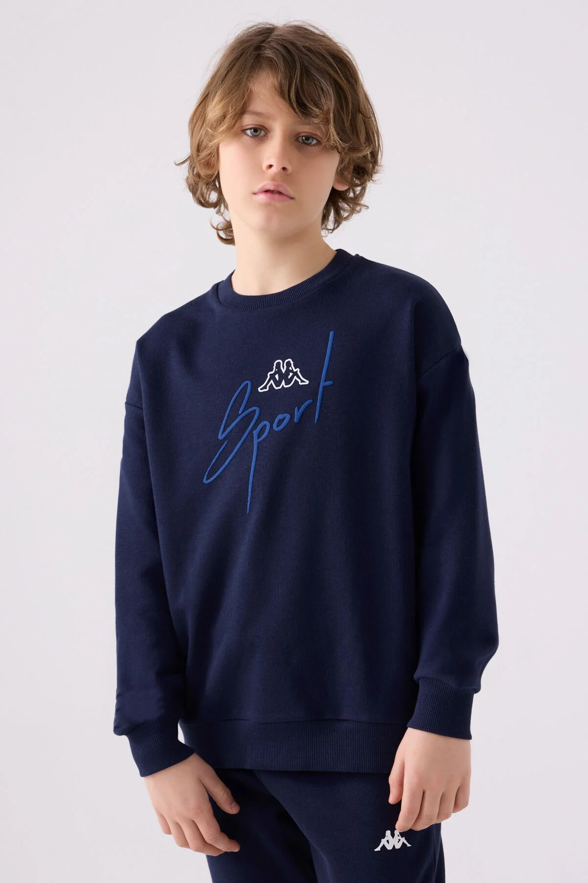 Arnetta Kappa Erkek Çocuk Lacivert Sweatshirt Sweatshirt Toptan