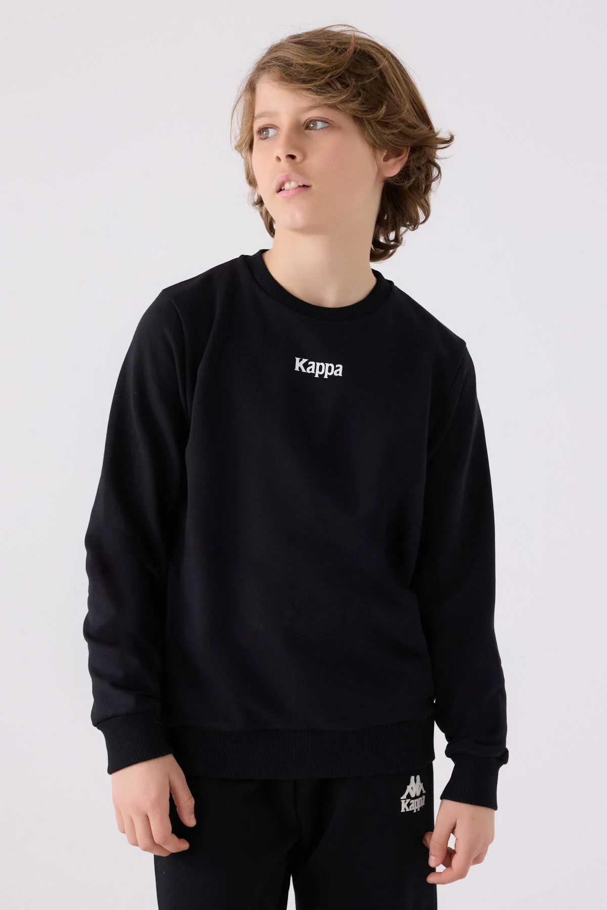 Arnetta Kappa Erkek Çocuk Siyah Sweatshirt Sweatshirt Toptan