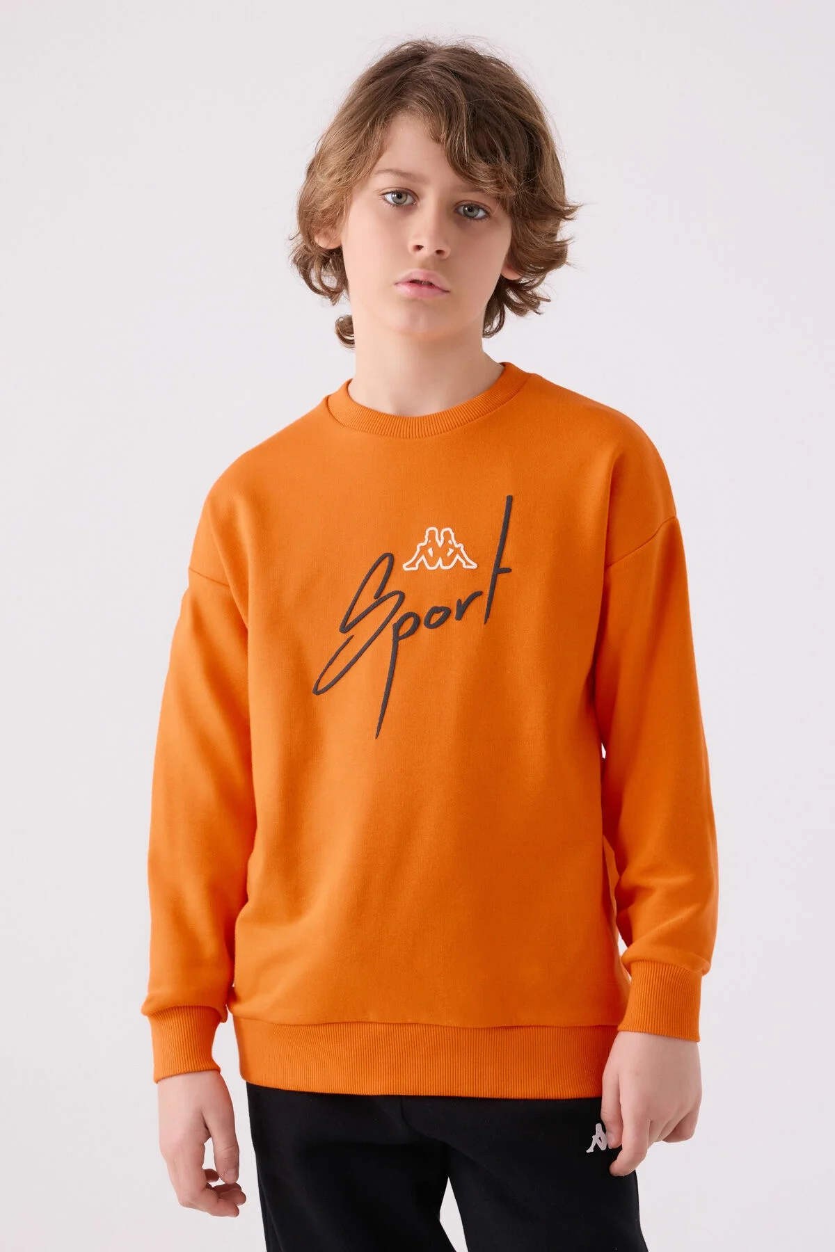 Arnetta Kappa Erkek Çocuk Turuncu Sweatshirt Sweatshirt Toptan