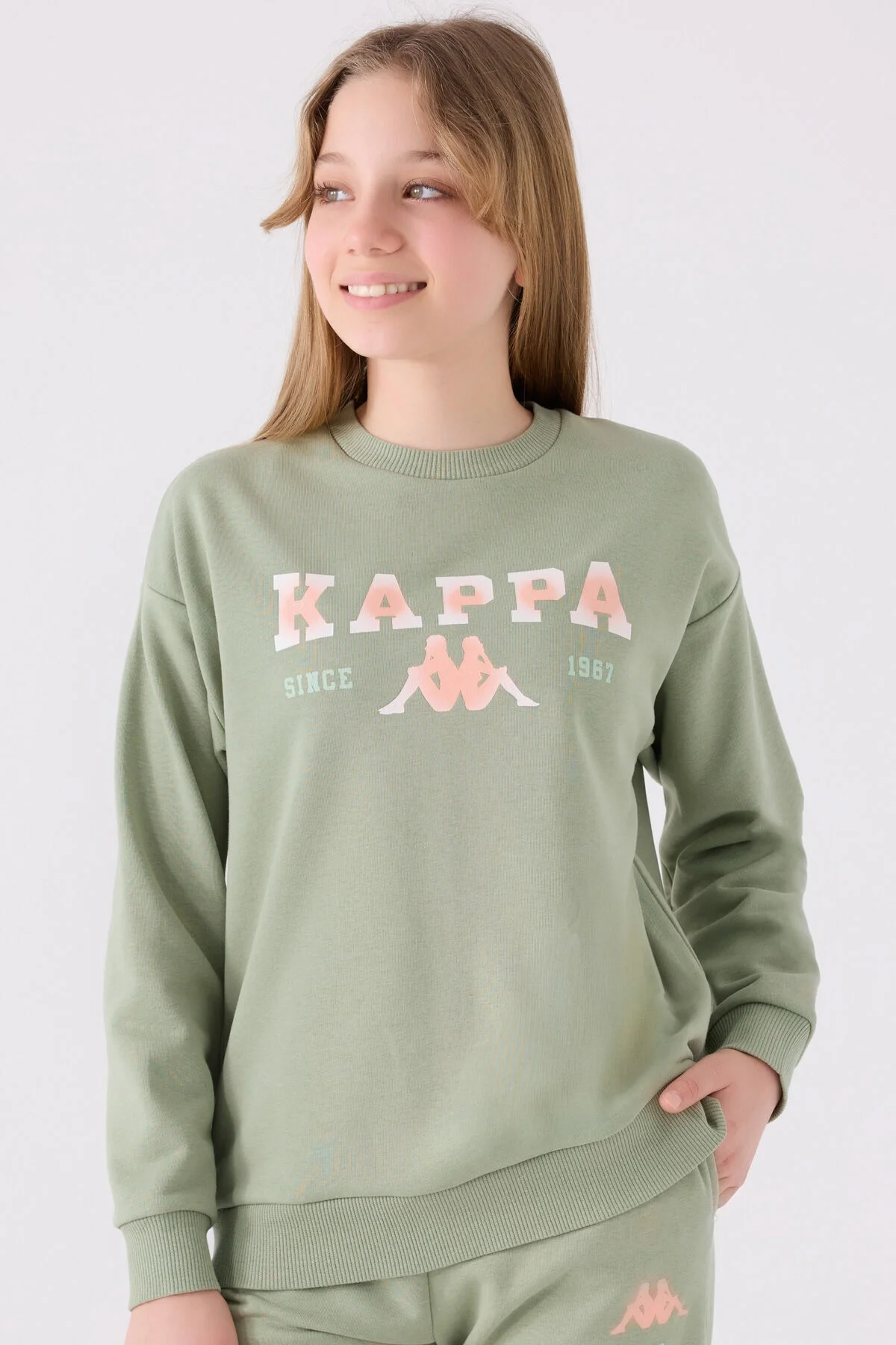 Arnetta Kappa Kız Çocuk Haki Sweatshirt Sweatshirt Toptan
