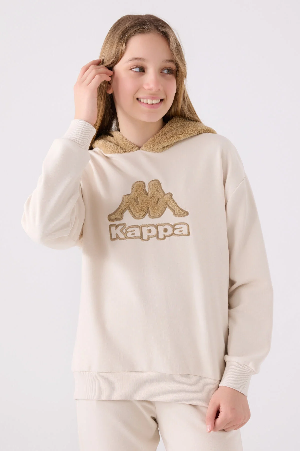 Arnetta Kappa Kız Çocuk Krem Sweatshirt Sweatshirt Toptan