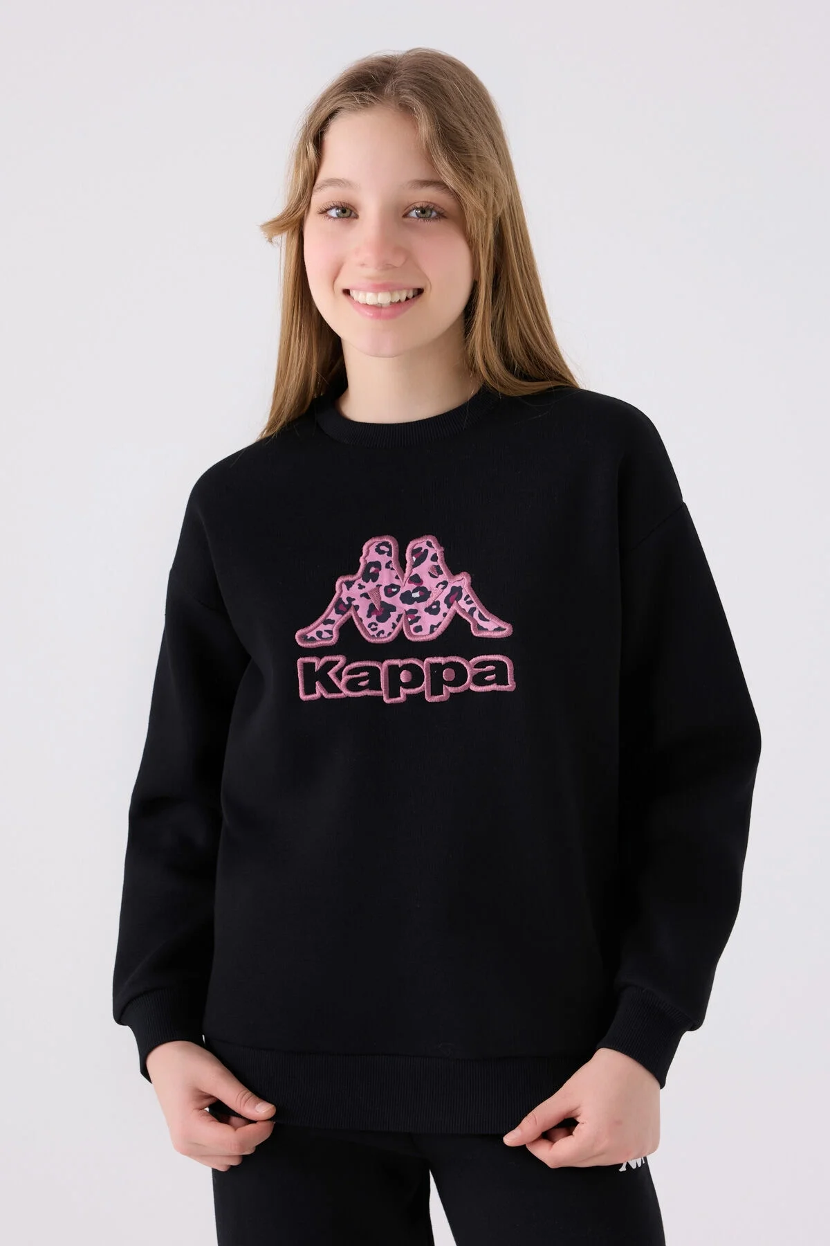 Arnetta Kappa Kız Çocuk Siyah Sweatshirt Sweatshirt Toptan