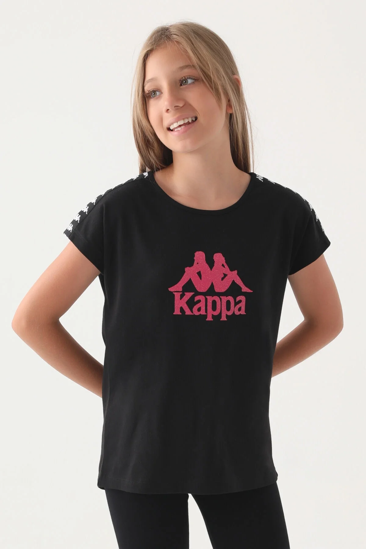 Arnetta Kappa Kız Çocuk Siyah T-Shirt T-Shirt Toptan