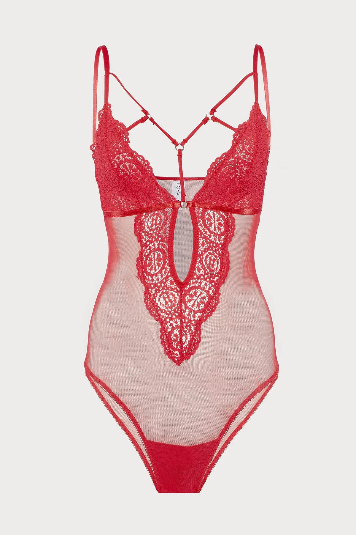 Nbb Kırmızı Alanis Dantelli Tül Body Body Toptan