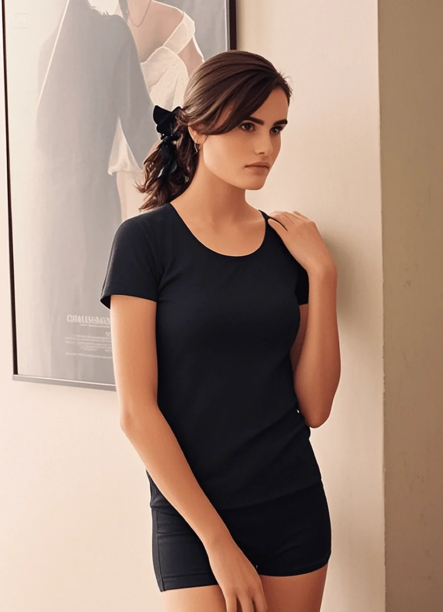 Kısa Kollu U Yaka T-shirt