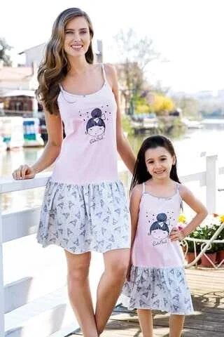 Yeni İnci Kız Çocuk Desenli Pijama Takımı Pijama Takımı Toptan